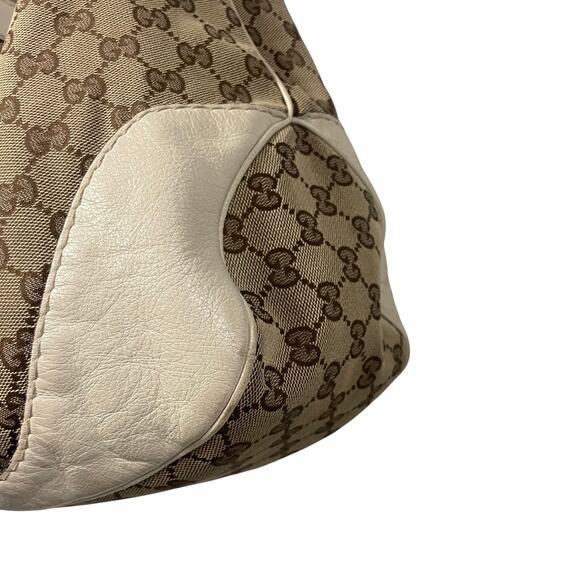 Gucci Charlotte Hobo Shoulder Bag Brown Canvas GG Monogram / Cream Leather AS IS - Picture 10 of 16